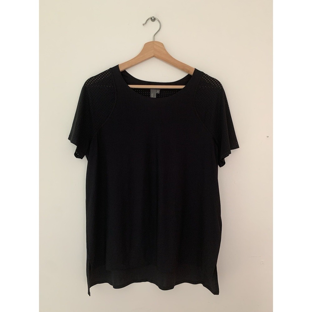 Sweaty Betty London Breeze Running T-Shirt Sz M Black Exercise Wicking Mesh